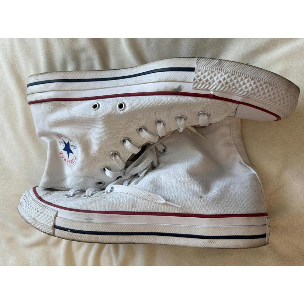White Converse Hi-tops Men Size 11, Wom Size 13 - Picture 4 of 6